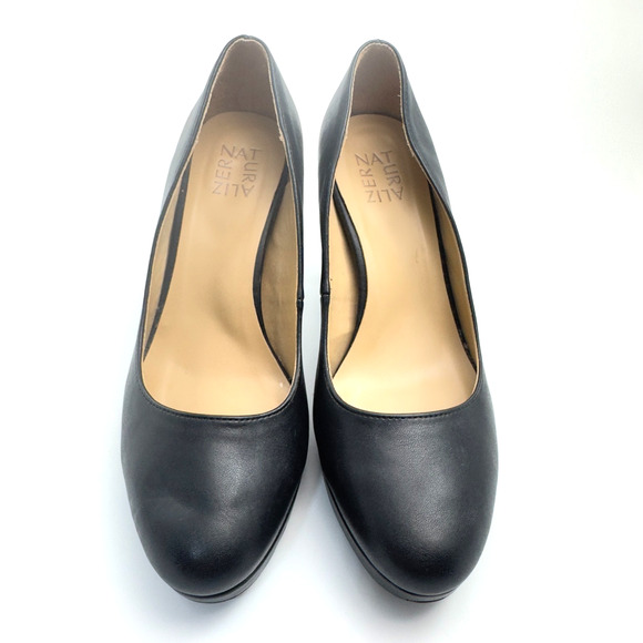 Naturalizer Berlin Pumps Block Heel Black Comfort Almond Toe Career Size 9 - Picture 3 of 8